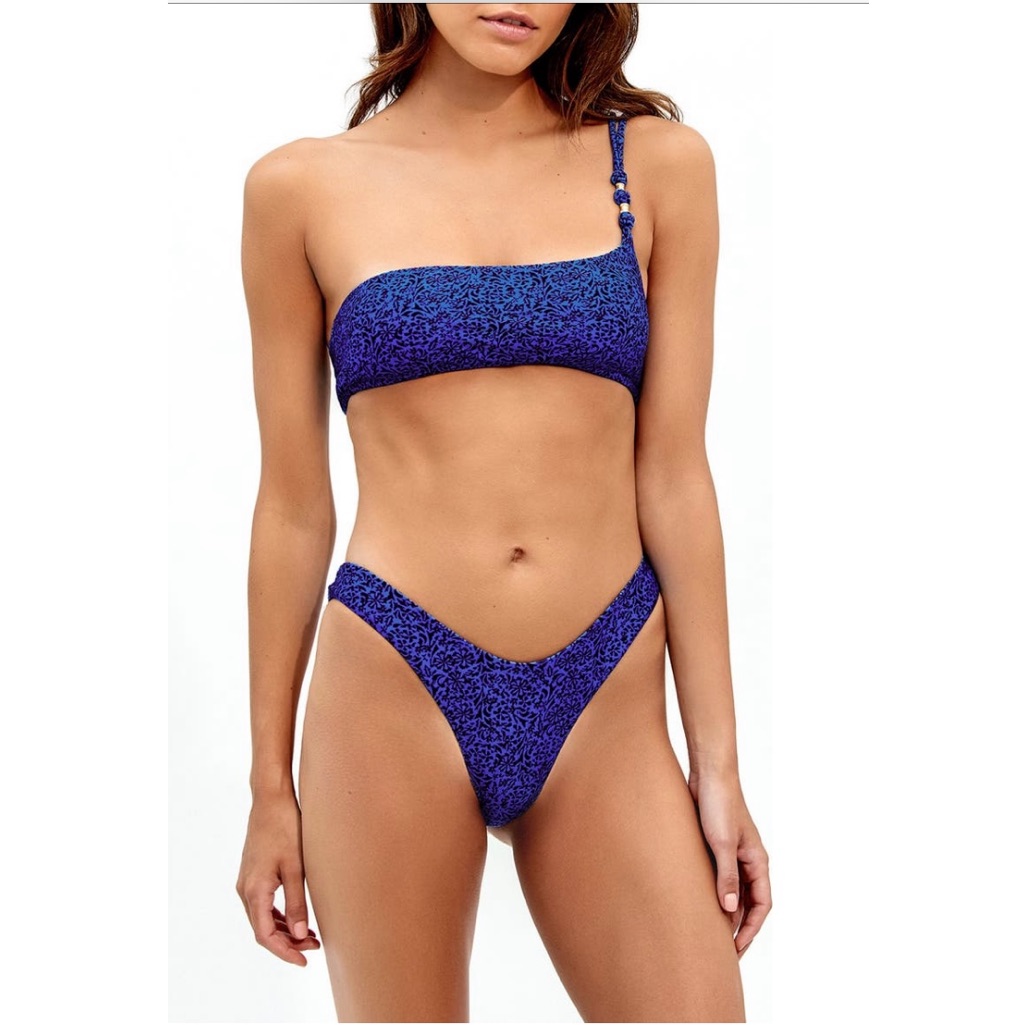 Vix Swimwear Blue Tita Ana Shaye One-Shoulder Two-Piece Bikini